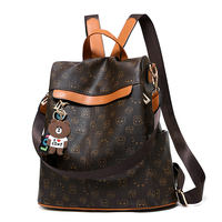 Two-in-one soft leather single-shoulder backpack for women, 2026 new Korean-style casual Oxford cloth schoolbag, versatile travel bag trend thumbnail 4
