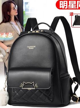 休闲双肩包女2025冬季新款潮韩版时尚女士小背包旅行包学院风书包