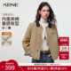 KBNE卡其色短款 高级气质巴恩风衣外套 韩版 夹棉风衣女2025冬季 新款