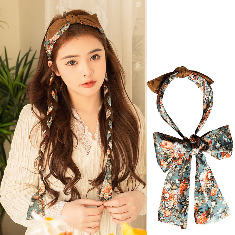 发箍女夏季飘带发卡头饰宽边蝴蝶结发带网红2023年新款高级感头箍