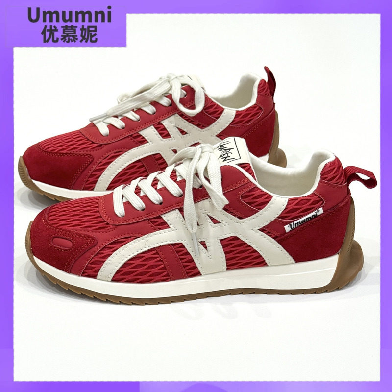 umumni优慕妮休闲运动红色板鞋