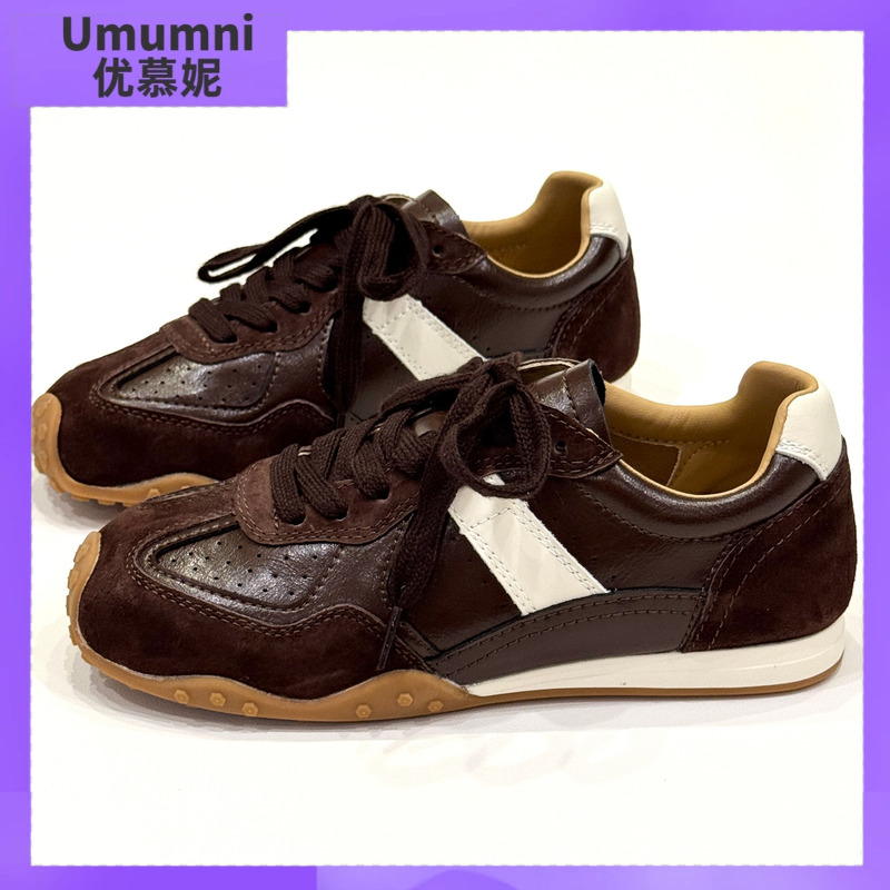 优慕妮真皮复古百搭休闲阿甘鞋