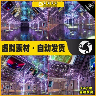 UE4 UE5 NFT Gallery Showroom 科幻元宇宙科技画廊展馆场景4.27