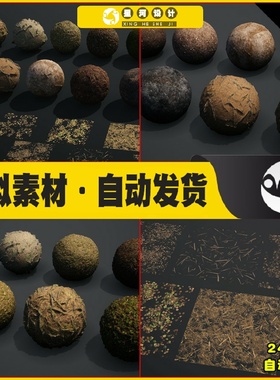 UE4虚幻5 Megascans：森林地面合集1 森林地面路面材质