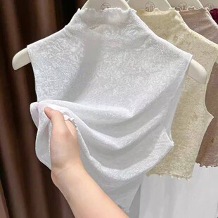 假领子百搭女秋冬季吊带背心半高领叠穿蕾丝花边领打底衫内搭上衣