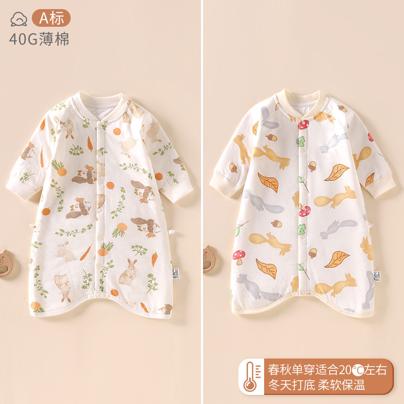 儿童睡袋冬季夹棉加厚宝宝睡袍中大童男童女童家居服睡衣秋冬