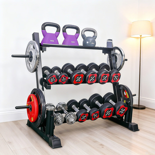 哑铃架杠铃片收纳架子健身房置物架私教小工具器材运动器械储物架