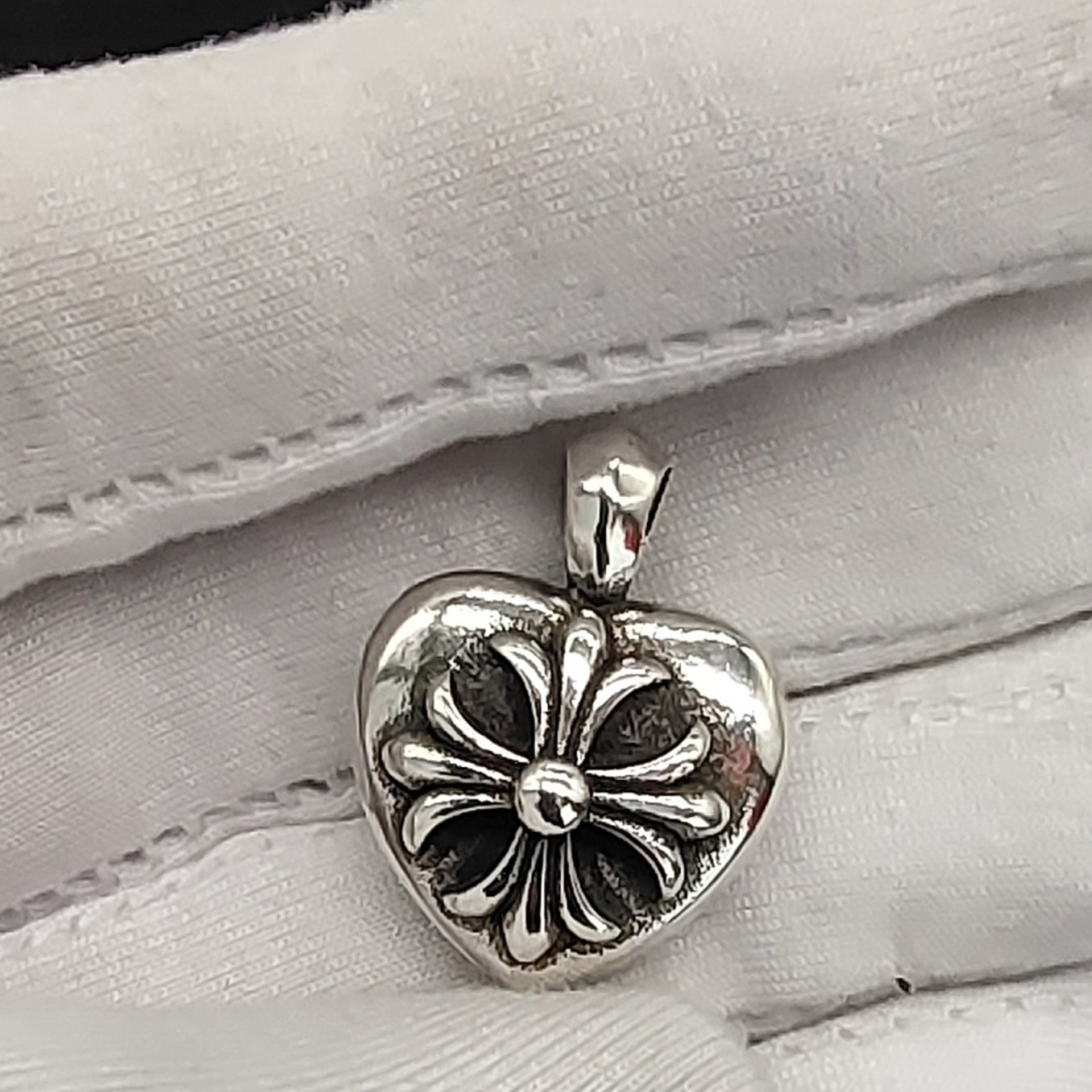 thumbnail for Vintage 925 sterling silver cross pendant diamond punk army flower anchor skeleton necklace trend couple pendant
