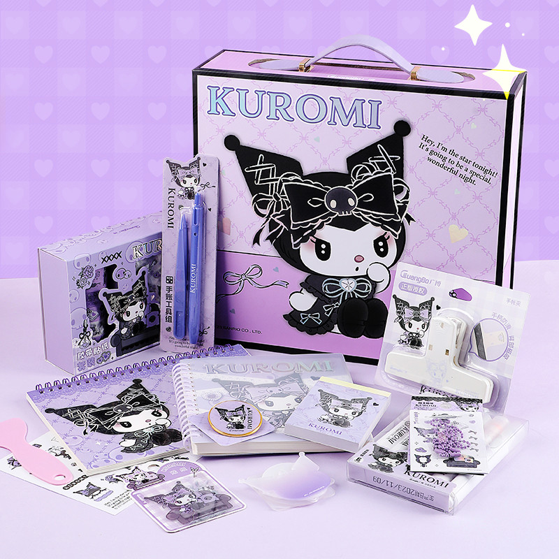 kinbor三丽鸥库洛米手帐本礼盒套装女生可爱方方本手账本胶带文具礼盒圣诞礼物女生生日礼物送女友闺蜜伴手礼