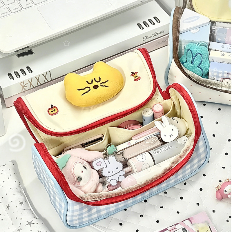 kinbor BB联名毛绒笔袋大容量高颜值女孩学生文具袋创意网红铅笔袋ins日系儿童可爱礼物女生收纳