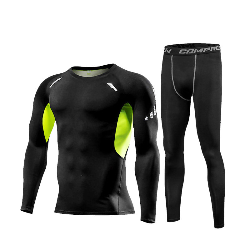 春夏高弹男运动紧身衣长短袖训练健身服篮球打底裤装备套装健身房