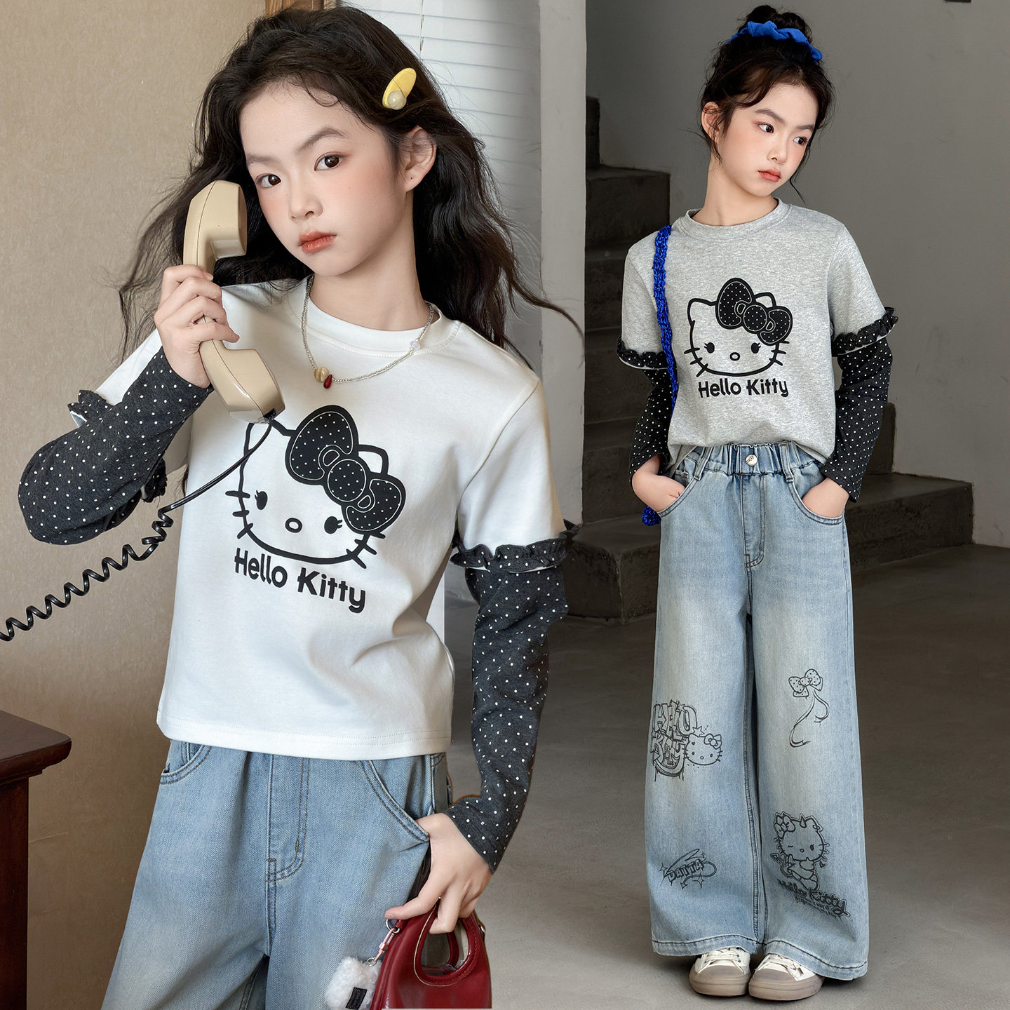 女童长袖打底衫春秋卡通T恤上衣