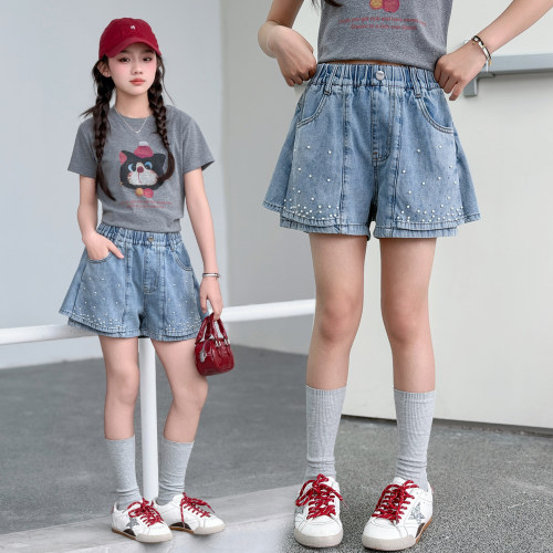 女童牛仔短裤裙裤夏季热裤薄款