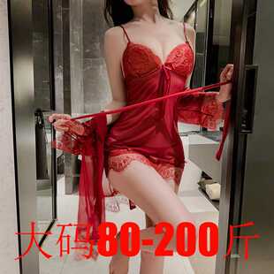 睡裙女款2026新款秋春高级感吊带大码套装蕾丝甜美风系带性感套装