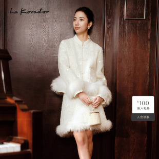 Koradior拉珂蒂貉毛羽绒半裙高腰裙 匈牙利进口白鹅绒