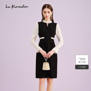 秋季 时尚 新款 法式 香风连衣裙气质修身 Koradior拉珂蒂商场同款