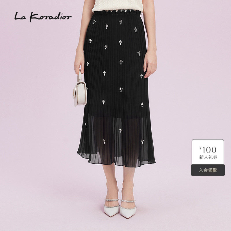 Lakoradior拉珂蒂气质减龄简约2025夏季新款通勤纯色修身半身裙女