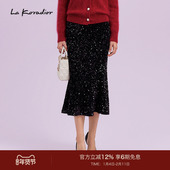 长裙 纯色高腰鱼尾半身裙气质修身 Koradior拉珂蒂商场同款 新款