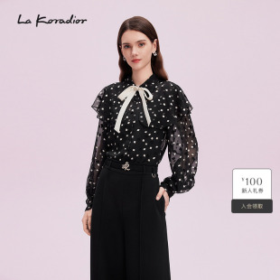 法式 通勤秋季 斗篷 Koradior拉珂蒂气质女优雅修身 柔雅小衫