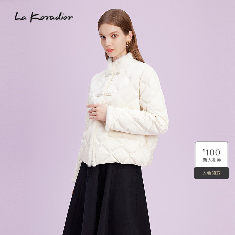 【匈牙利进口白鹅绒】La Koradior拉珂蒂商场同款水貂毛领羽绒服