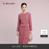 圆领气质翻领单排扣短外套香风上衣 春新款 Koradior拉珂蒂时尚