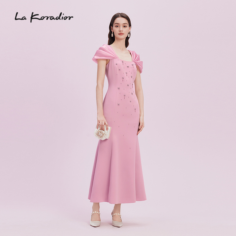 Lakoradior拉珂蒂2025夏季新款三醋酸法式优雅礼服鱼尾连衣裙女