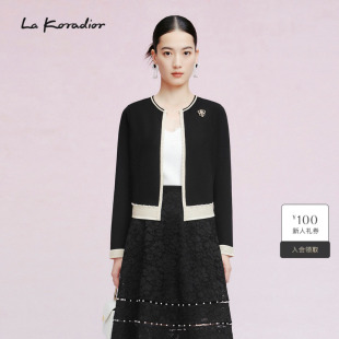商场同款 新法式 春季 撞色外套针织衫 Koradior拉珂蒂女时尚