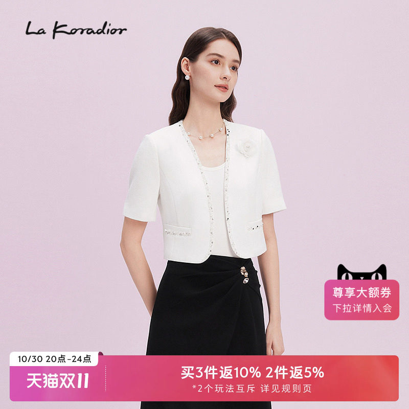 【商场同款】La koradior拉珂蒂时尚短袖西装女2025夏季新款外套