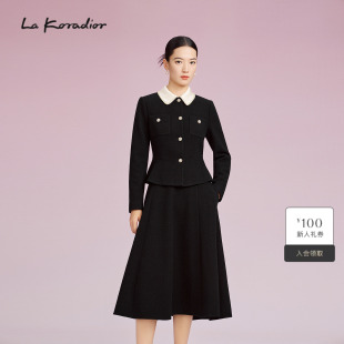 女秋冬新款 Lakoradior拉珂蒂时尚 小香风钉珠短外套 商场同款