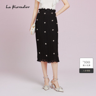 简约半身裙女 木耳花边优雅时尚 Lakoradior拉珂蒂通勤2025夏季 新款