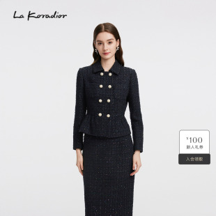 双排扣香风外套 Lakoradior拉珂蒂减龄女名媛秋冬新款 商场同款