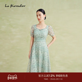 镂空蕾丝国风连衣裙女 夏商场同款 Koradior拉珂蒂新款 气质时尚