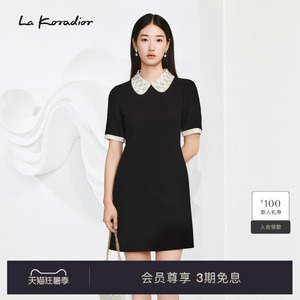 【经典小黑裙】La Koradior拉珂蒂夏季新款赫本风洋装醋酸连衣裙