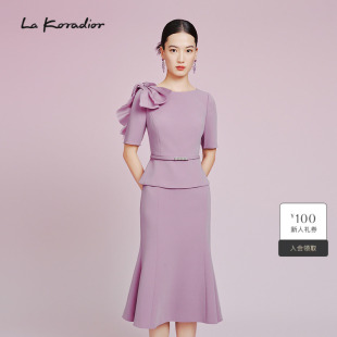 女2025夏季 koradior拉珂蒂气质圆领衬衫 上衣 精致社交