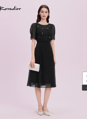 【精致社交】La koradior拉珂蒂时尚黑色连衣裙女25夏季新款裙子