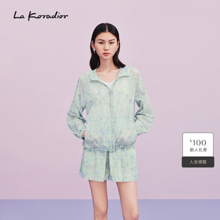 印花连帽防晒衣外套 Lakoradior拉珂蒂优雅女春夏新款 商场同款