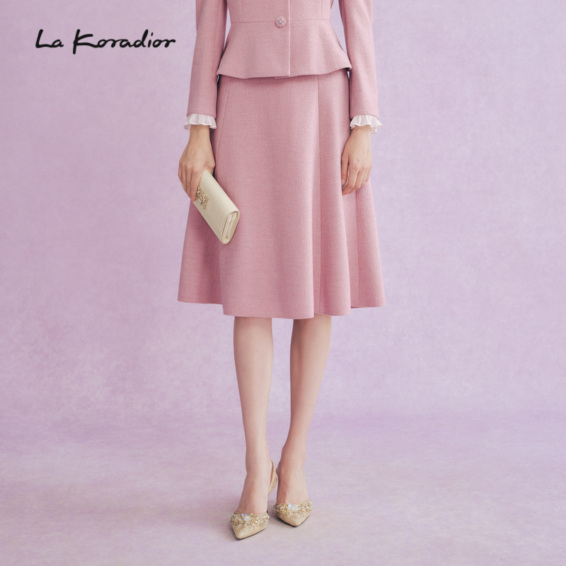 【商场同款】La Koradior拉珂蒂女时尚春季新款赫本风中长款伞裙