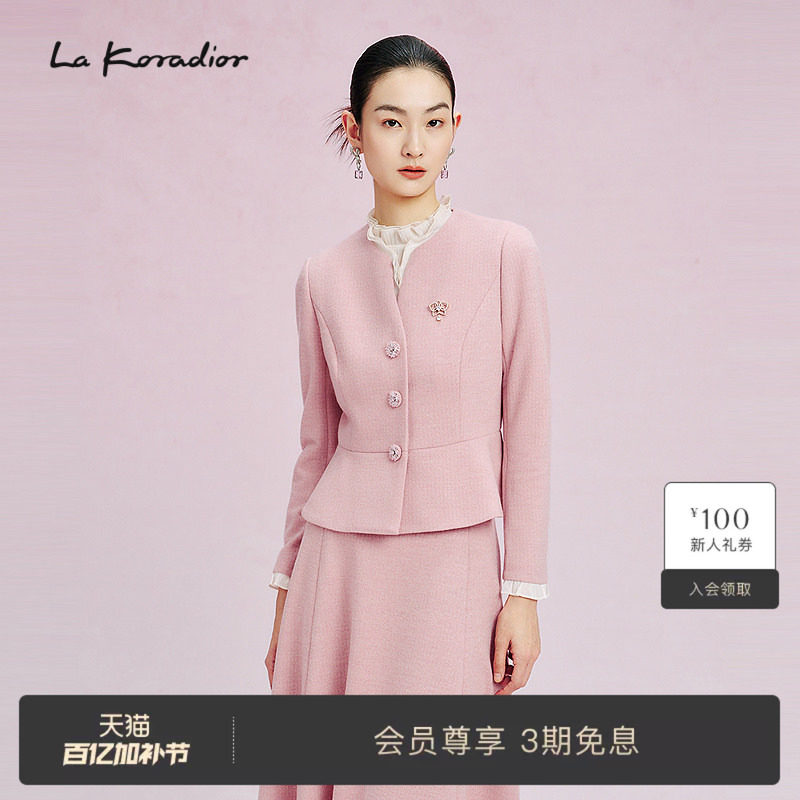 La Koradior拉珂蒂春季通勤新款时尚香风修身气质上衣短外套女