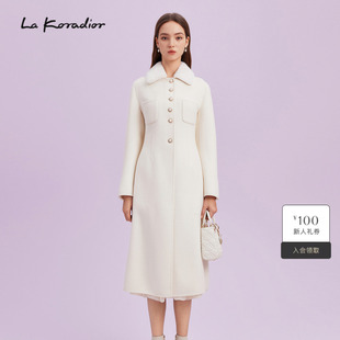 商场同款 通勤时尚 气质过膝毛呢大衣女 Koradior拉珂蒂秋修身