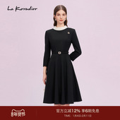 高腰赫本风气质收腰洋装 Koradior拉珂蒂商场同款 裙a字连衣裙女