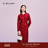 羊毛 Lakoradior拉珂蒂减龄时尚 新款 气质修身 亮丝连衣裙