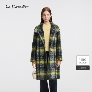 时髦格纹毛呢大衣 Lakoradior拉珂蒂通勤2025秋冬新款 商场同款
