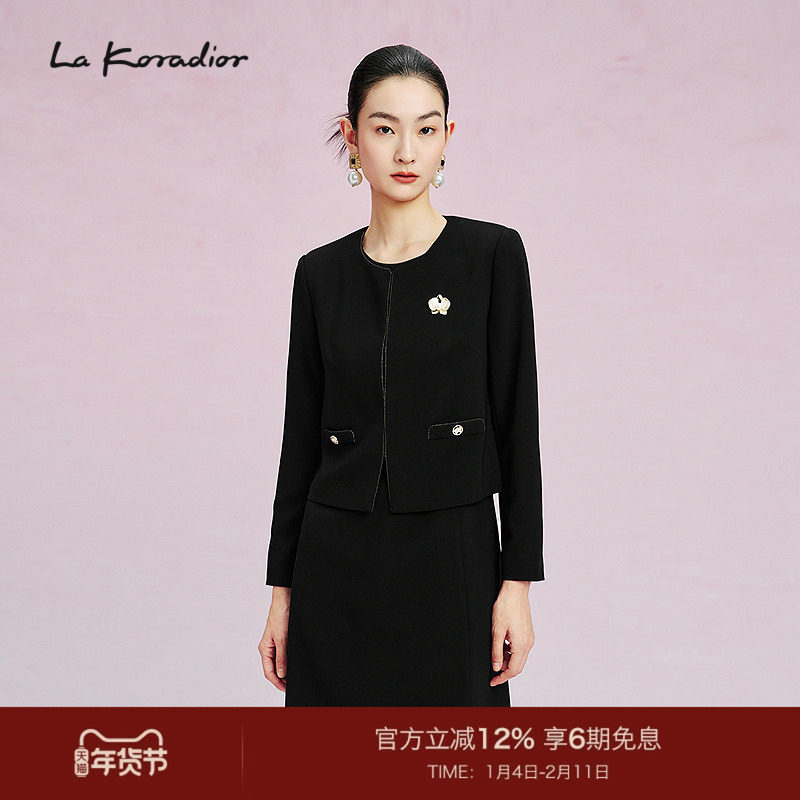 【进口三醋酸】La Koradior拉珂蒂时尚春季新款法式香风短款外套