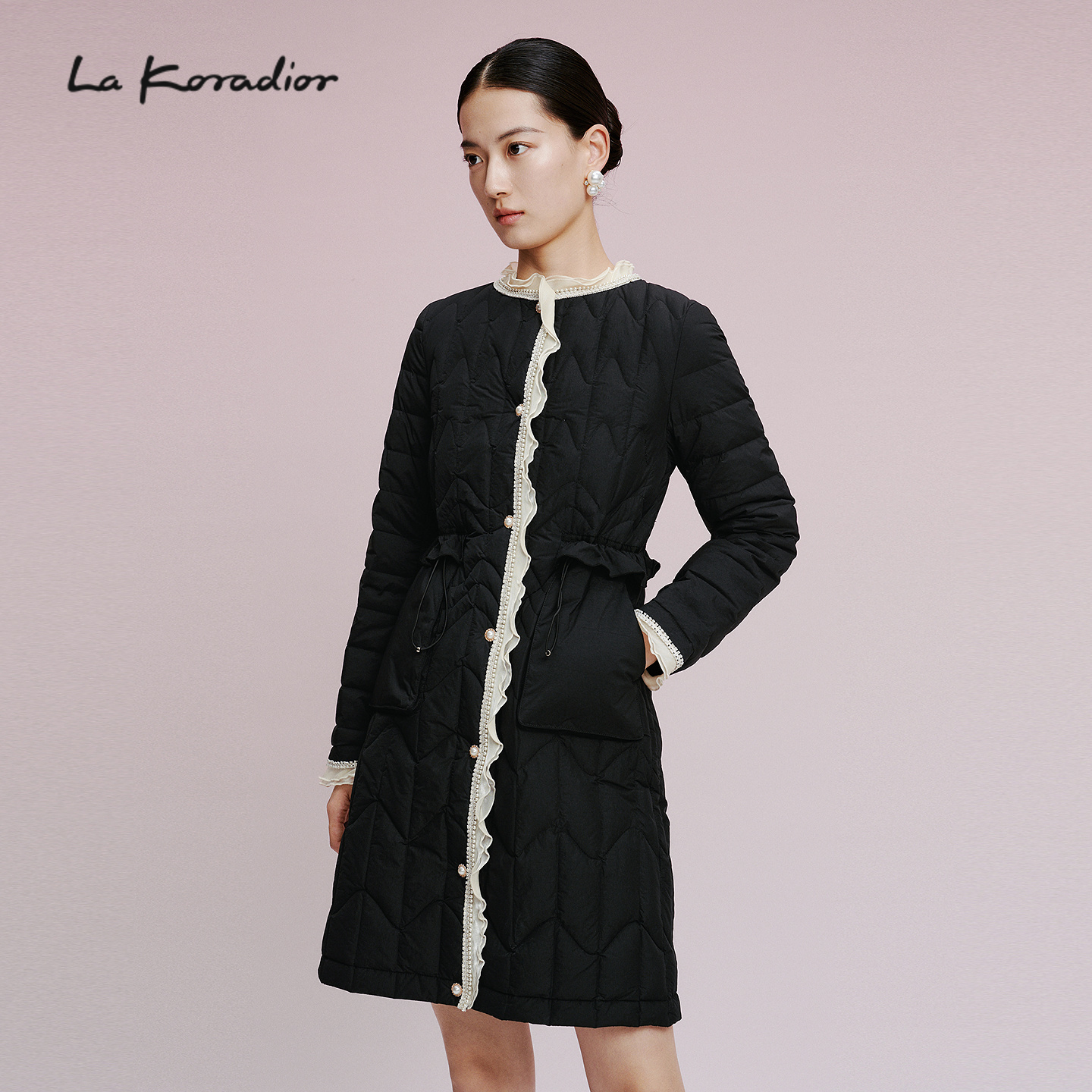 【商场同款】Lakoradior拉珂蒂气质女冬季新款香风中长款羽绒服