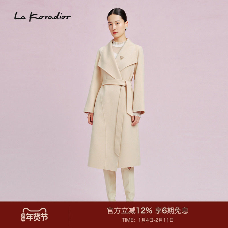 【羊毛羊绒】La Koradior拉珂蒂时尚女冬新款气质双面毛呢大衣,女装/女士精品,毛呢外套,淘宝优惠券,粉丝福利购,淘宝优惠卷
