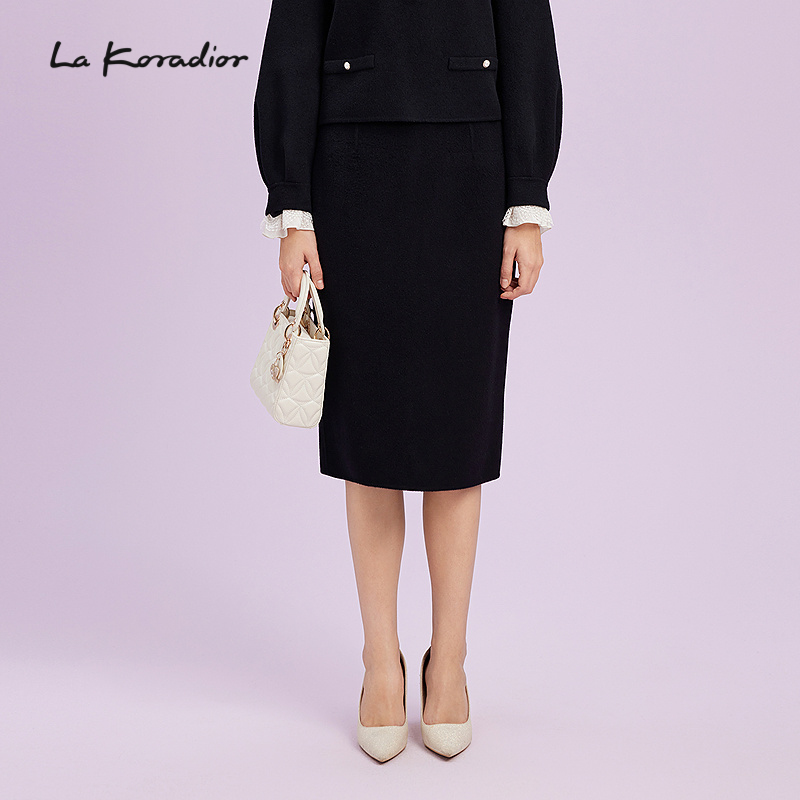 【羊毛】La Koradior拉珂蒂商场同款2025新款法式气质高腰半身裙