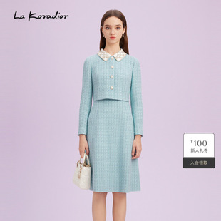 假两件香风连衣裙中长款 新款 时尚 长裙 Koradior拉珂蒂商场同款