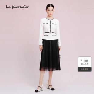 Koradior拉珂蒂时尚 香风气质假两件中长款 秋季 法式 连衣裙 新款