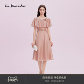 Koradior拉珂蒂2025商场同款 新款 披肩斗篷式 洋装 礼服连衣裙女