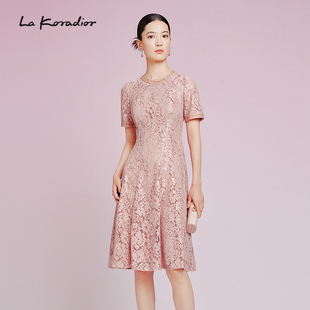 肌理刺绣蕾丝淑女连衣裙女 Lakoradior拉珂蒂显瘦夏季 商场同款